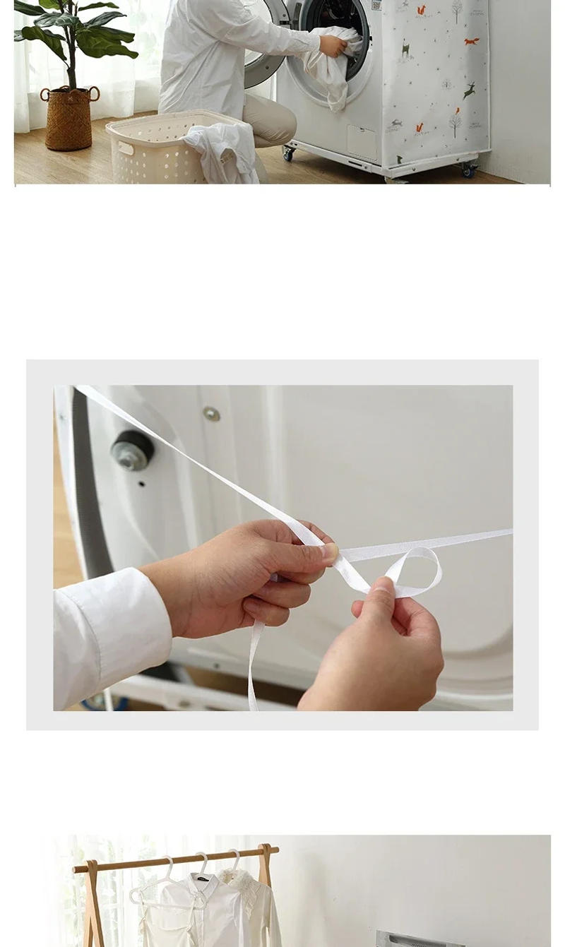 Description Picture 6 of itemDrum Washing Machine Cover Dust Cover Clean Washing Case Cute Cartoon Dryer Cover For Washing Machine Household Goods