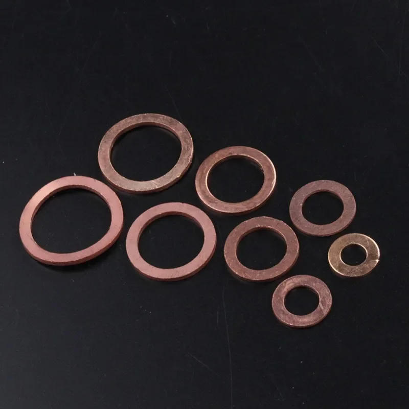Description Picture 4 of item120pcs 8 Sizes Solid Copper Washers Sump Plug Assortment Washer Set Plastic Box Professional Hardware Accessories