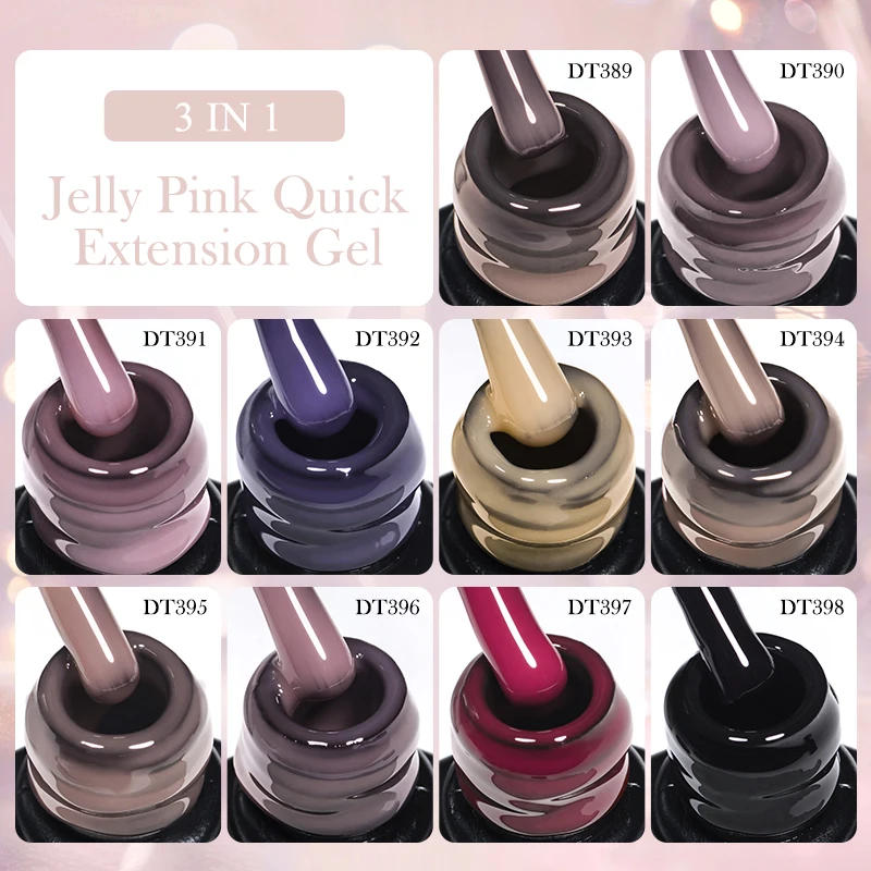 Description Picture 4 of itemMEET ACROSS 7ml Jelly Nude Quick Extension Gel Nail Polish 3 In 1 Finger Prolong Long Lasting Construction Gel Varnish Nail Art