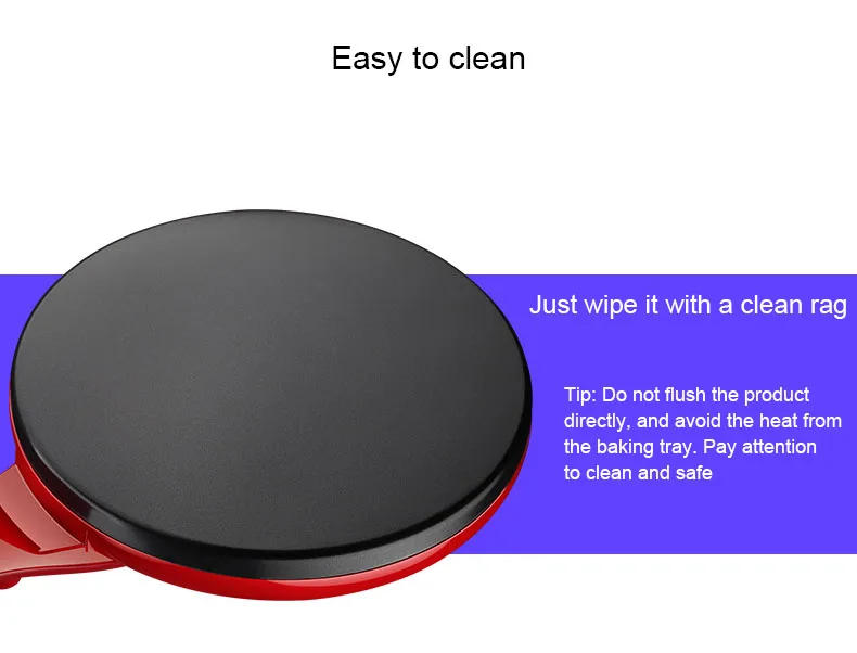 Description Picture 5 of itemElectric Crepe Maker Breakfast Pizza Machine Pancake Baking Pan Cake Non-stick Griddle Chinese Spring Roll Cooking Tools EU