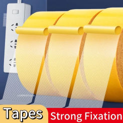 1Roll 5M Double Sided Tape High Viscosity Grid Fiber Transparent Double Sided Tape Sticky Adhesive Fiber  Mesh  Cloth Base Tapes