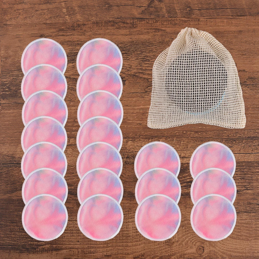 Description Picture 5 of item20Piece/Pack Makeup Remover Pads Washable Rounds Cleaning Cotton Reusable Facial Make Up Removal Pads Tool Matching Mesh Bag