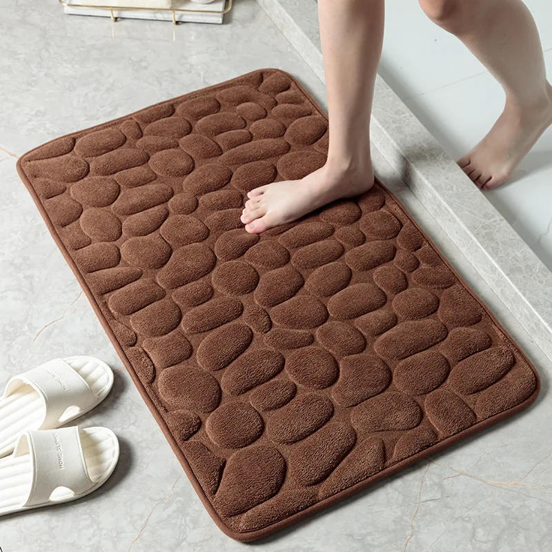Description Picture 5 of itemCobblestone Embossed Bathroom Bath Mat Non-slip Carpets In Wash Basin Bathtub Side Floor Rug Shower Room Doormat Memory Foam Pad