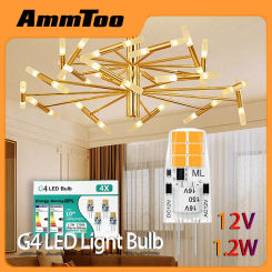 AmmToo G4 LED Bulb 12V 2835SMD Bi Pin Base Energy Saving Silicone Light 360 Degrees Replace Halogen Lamp No Flicker Crystal Bulb