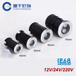 Waterproof 12V/24V/220V LED Underground Light 1W Outdoor Ground Garden Path Floor Buried Yard Spot Landscape