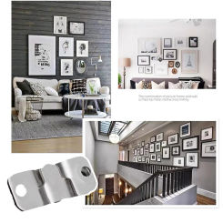 10PCS Stainless Steel Set Photo Frame Hook Hanging Code Hardware Accessories Pendant Picture Hangers Fasteners Interlocking Pad