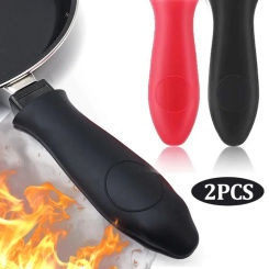 2/1Pcs Silicone Pan Handle Cover Heat Insulation Covers Non-slip Pot Ear Clip Steamer Casserole Pan Holders Kitchen Cookware