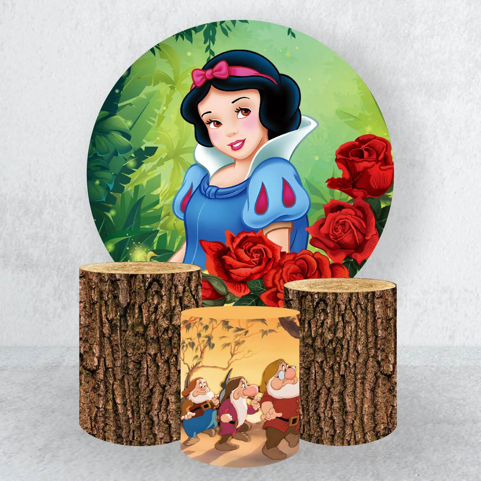 Description Picture 5 of itemDisney Cars Theme Elastic Round Circle Backdrop Cover and Cylindrical Column Covers for Kid‘s Birthday Party Background Supplies