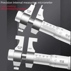 Stainless Steel Two-Point Inner Diameter Micrometer Internal Measuring Micrometer 5-30/25-50-75-100mm0.01N inner Diameter Ruler