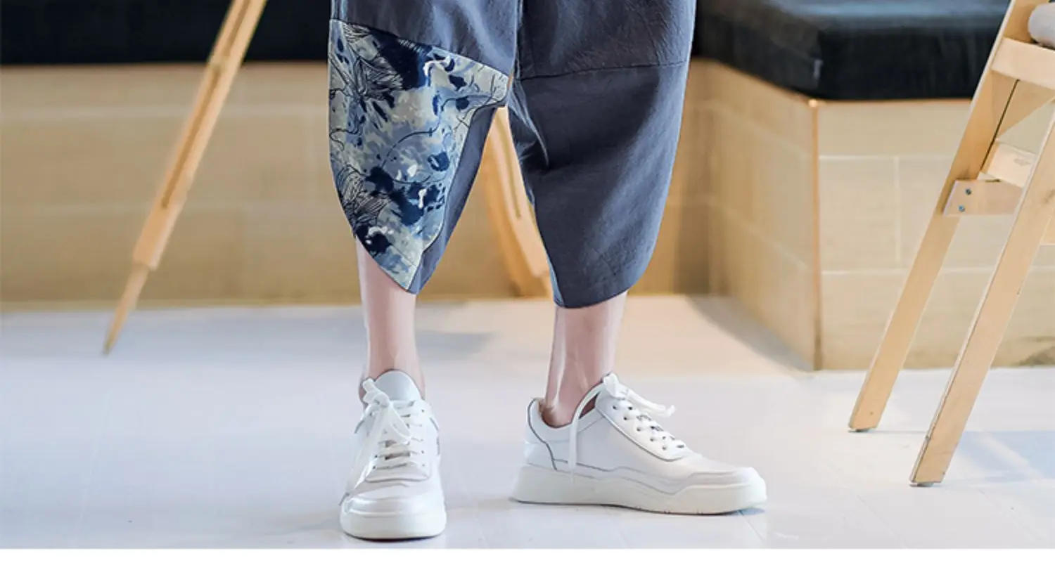 Description Picture 6 of itemJapanese Kimono Pants Men Cotton Breathable Samurai Clothing Pants Men Loose Print Retro Harem Shorts Harajuku Hip Hop trousers