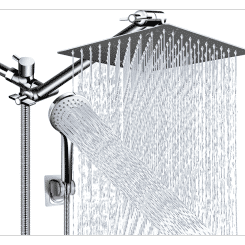 8/10Inch Bathroom Shower Set Adjustable High Pressure Shower System with 5mode Hand Showerhead Stainless Steel Shower Faucet Set