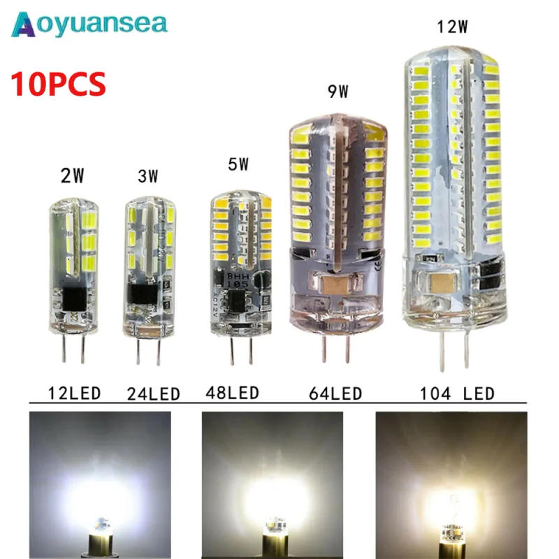 Description Picture 3 of itemAoyuansea 10Pc G4 LED Lamp 3W 5W 9W 12W DC12V 220V Saving Silicone Lamp 360Beam Angle Replace Halogen Light Spotlight Chandelier