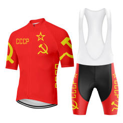 CCCP Soviet Union Men's Cycling Jerseys Mtb Retro Cycling Clothing Red Bicycle Shirt Short  Summer Sportwear Bike Wear Clothes