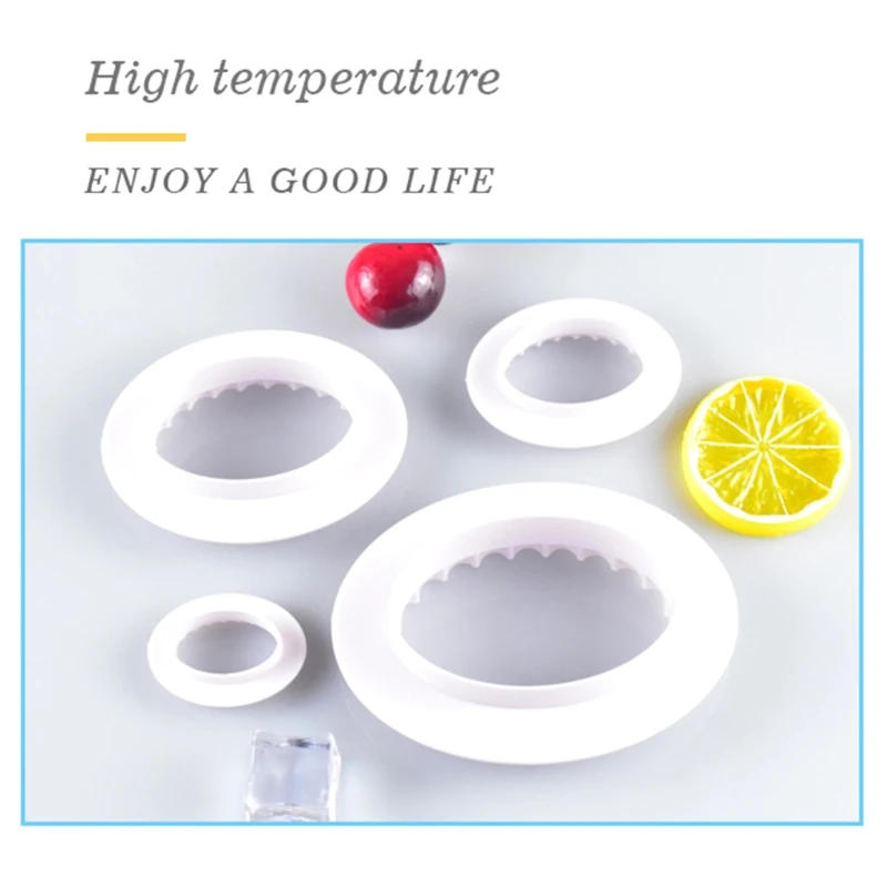 Description Picture 6 of itemOval Cookies Cutter Pastry Tool Plastic Fondant Cake Mold Decorating Mould Baking Accessories 4pcs/set