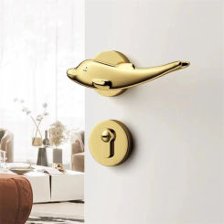 Dolphin Shape Split Door Lock Set Children's Room Bedroom Interior Door Handle Door Locks Hardware Handles With Lock Body