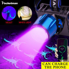 UV Headlamp 395-400nm Black Light Headlight Ultraviolet Lamp Head Lamp UV Light Detector for Pet Dog Cat Stains Scorpions