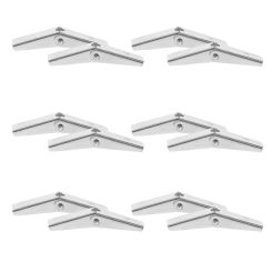 12 Pcs Hardware Plasterboard Fixings Heavy Duty Wall Anchors Drywall Expand Toggle for Bolts Galvanized Iron