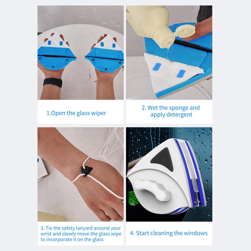 Description Picture 6 of item3-8MM Window Cleaner Magnetic for Single-layer Glass Window Cleaning Tool Automatic Water Discharge Double-layer Wiper for Home