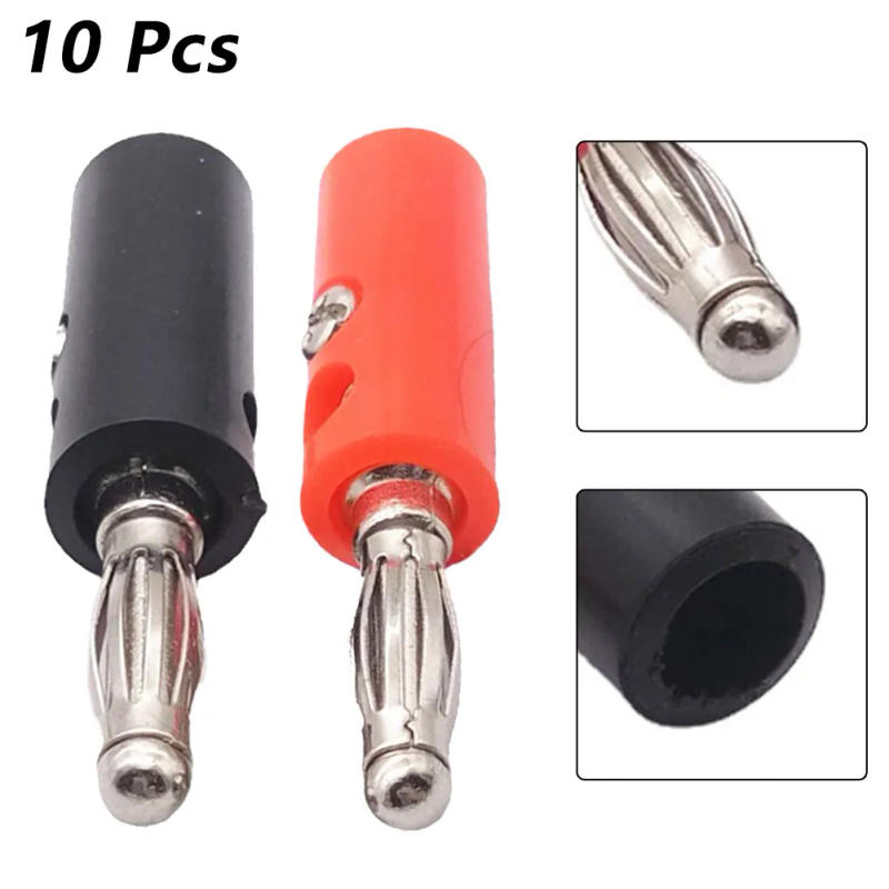 Description Picture 5 of itemNickel Plating Four -page Banana Plug Plastic Screw Supplies Test Plug Wiring Socket 4mm Accessories Bring Fixed