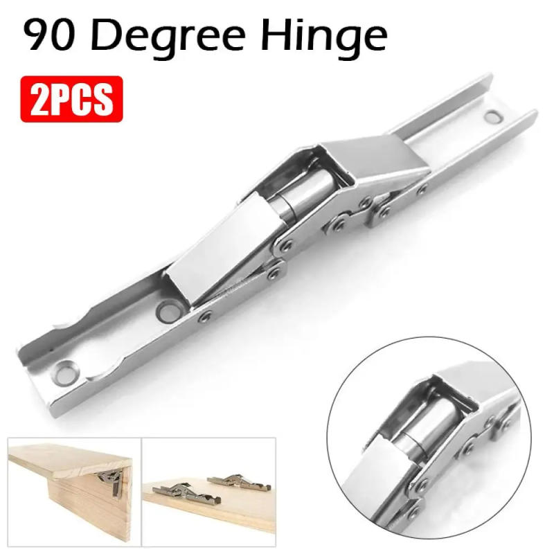 Description Picture 2 of item2Pcs Rust Resistance 90 Degree Hinge With Screws Furniture Hardware Cabinet Door Hinge Simple Installation Steel Plate