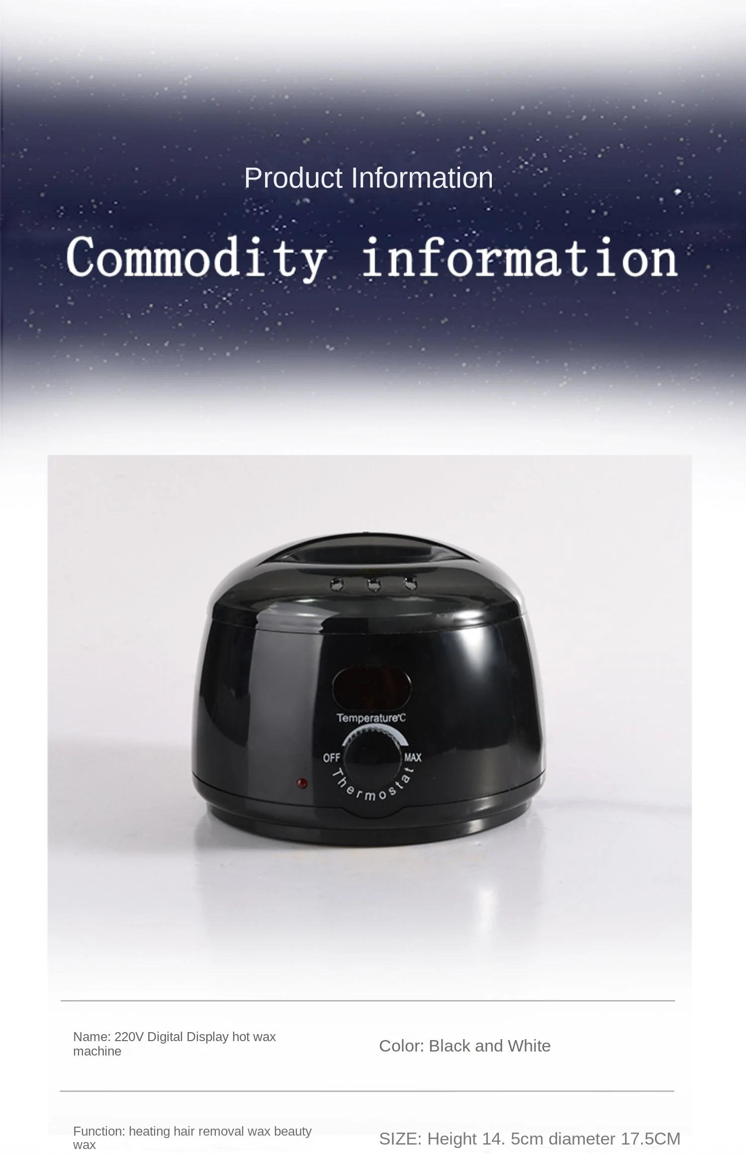 Description Picture 6 of item110V/220V Professional Electric Wax Heater with Digital Display Temperature Control for Hair Removal, Depilatory and Waxing