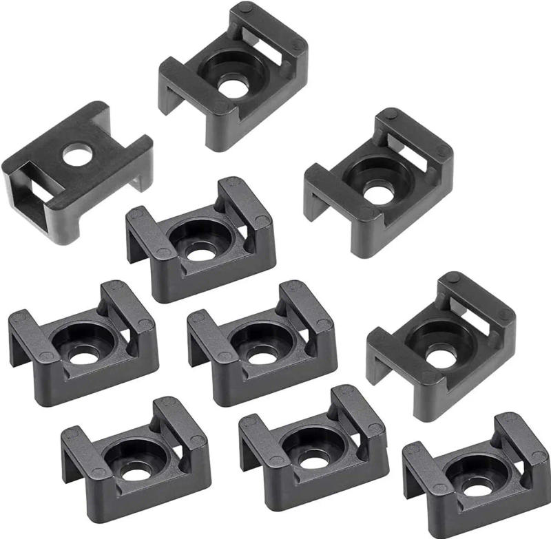 Description Picture 6 of item50pcs Cable Zip Ties Base Mount Screw Fixing Wire Holder Organizer Retardant Black 2Sizes