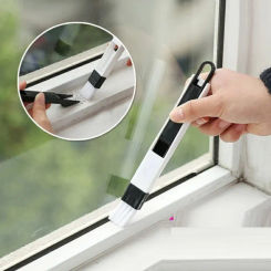 1pc Multi-purpose Door Window Groove Cleaning Brush With Dustpan For Kitchen And Bathroom, Gap Brush, Desktop Cleaning Sweep Cor