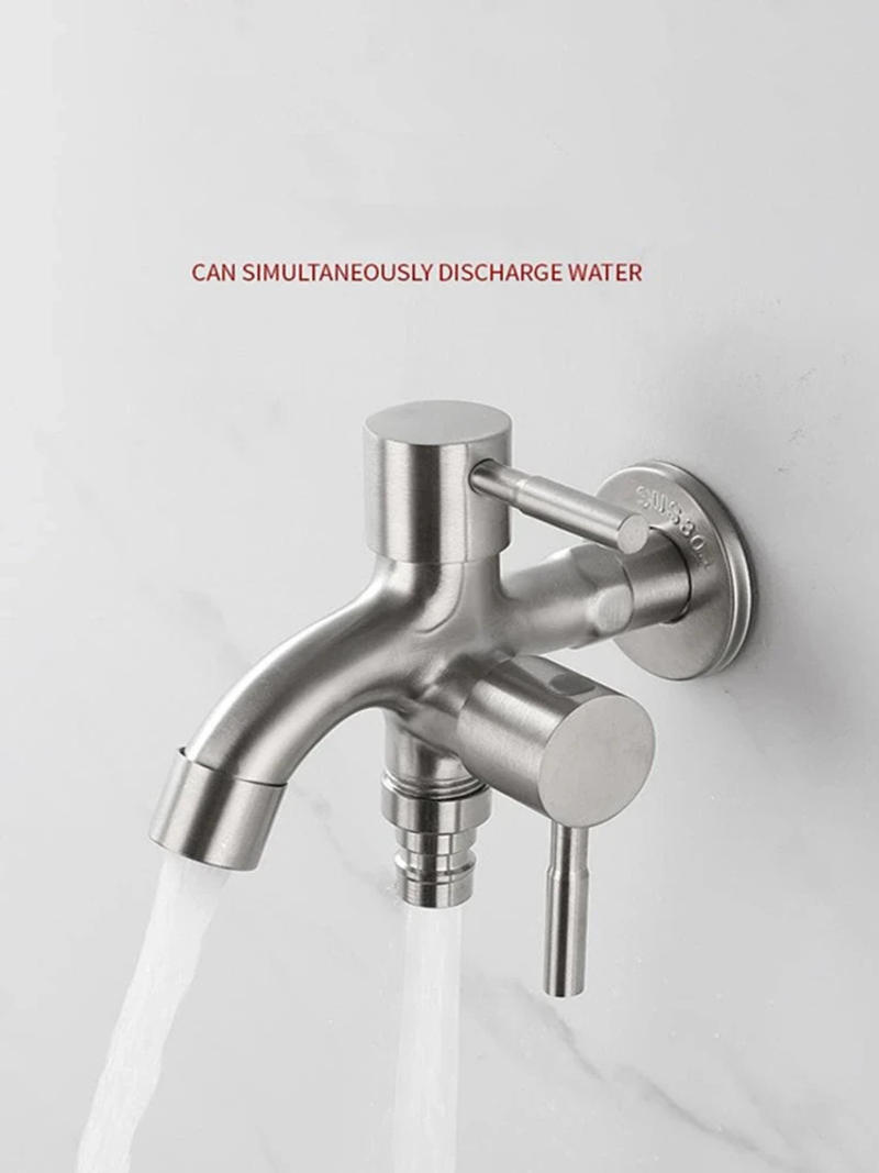 Description Picture 4 of itemDual Control 1/2" Double Outlet Faucet Bidet Water Tap One in Two out for Bathroom Sink Fitting Washing Machine