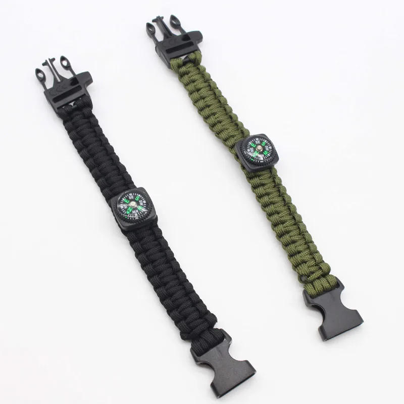 Description Picture 2 of itemUmbrella Rope Bracelet Whistle Compass Bracelet Survival Seven Core Outdoor Multifunctional Bracelet Woven Rope Outdoor