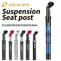 ZOOM Bicycle Saddle 27.2/31.6*350mm Suspension Seatpost Aluminum Alloy Seat Post Shock Absorber Fit MTB Road Bike DH BMX Cycling