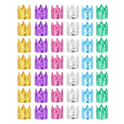 100 Pcs Dreadlocks Rings Hair Cuffs Crown Shape Girl Extension Decorative Metal Braids DIY Braiding Accessories