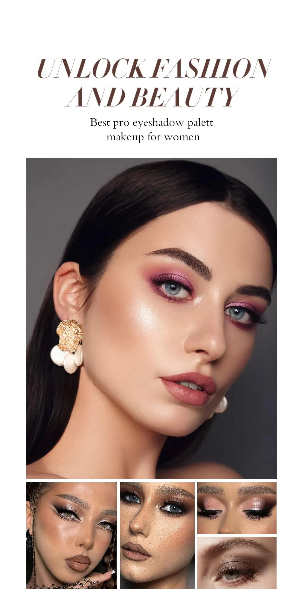 Description Picture 6 of itemMakeup Comprehensive Palette Mini Portable Folding Eye Shadow Face Highlight Contour Bronzer Blush Brow Powder Combination Tray