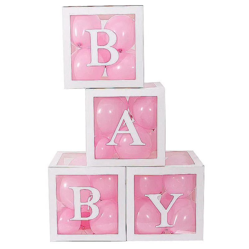 Description Picture 6 of itemTransparent Letter Balloon Box Baby Shower Decorations Happy Birthday Wedding Decor 1st Birthday Party Supplies Balloon Box