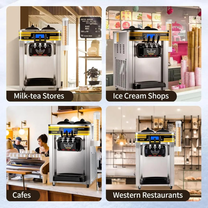 Description Picture 3 of itemSoft Serve Ice Cream Maker, 2350W Commercial Ice Cream Machine 5.8-7.9 gal per hour, Puffing & Shortage Alarm