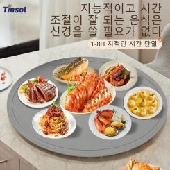 TINSOL Electric Food Heating Pad Portable Collapsible Heating Tray with 8 Temperature Settings Thermostatic Food Heating Pad