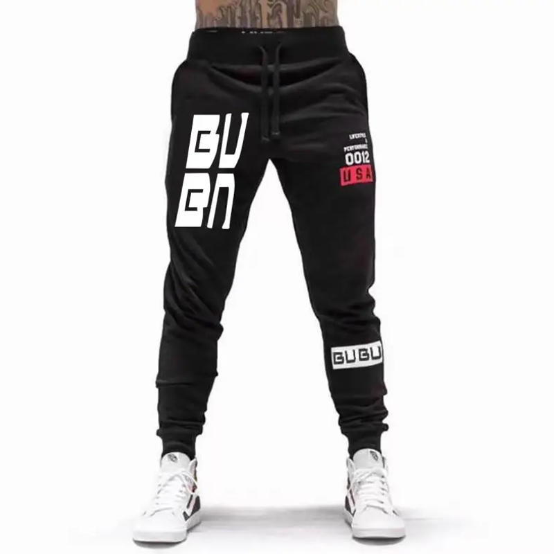 Description Picture 3 of itemNew Pants Men Casual Jogger GU Printed Letter Drawstring Sweatpants Trousers Pants jogging Pants Streetwear GU1