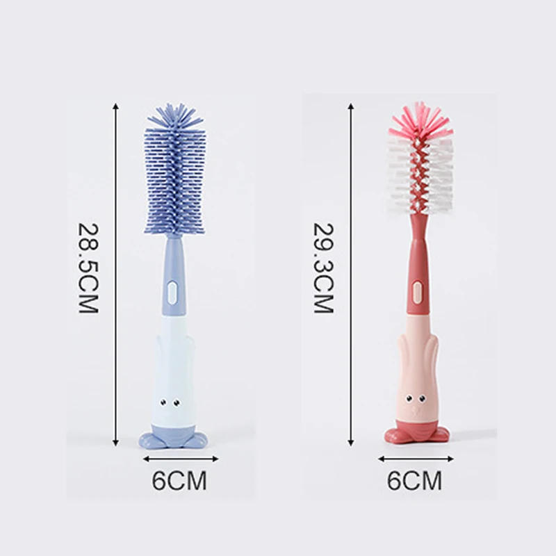Description Picture 4 of itemPacifier Bottle Brush Set Baby Cleaning Set Silicone Cup Brush Cleaning Tool Held Soft Head Food Grade Brushes Baby Bottle Brush