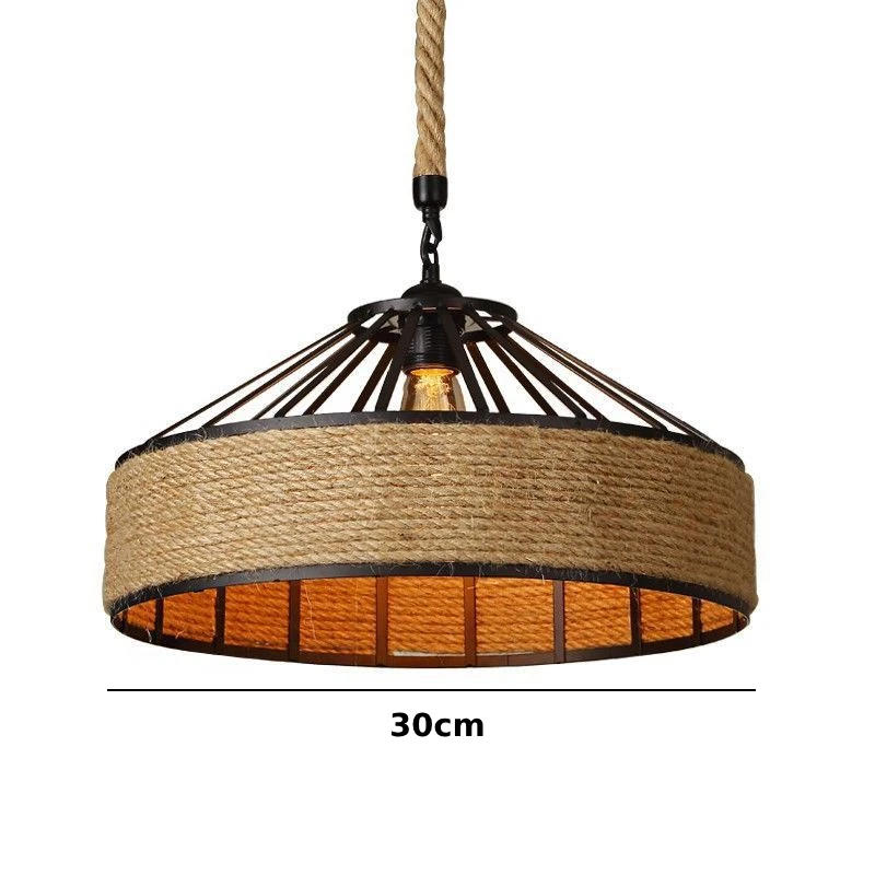 Description Picture 3 of itemLatest Retro Hemp Rope Pendant Lights Restaurant Industrial Style Creative Bar Restaurant Personality American Country Style Hot