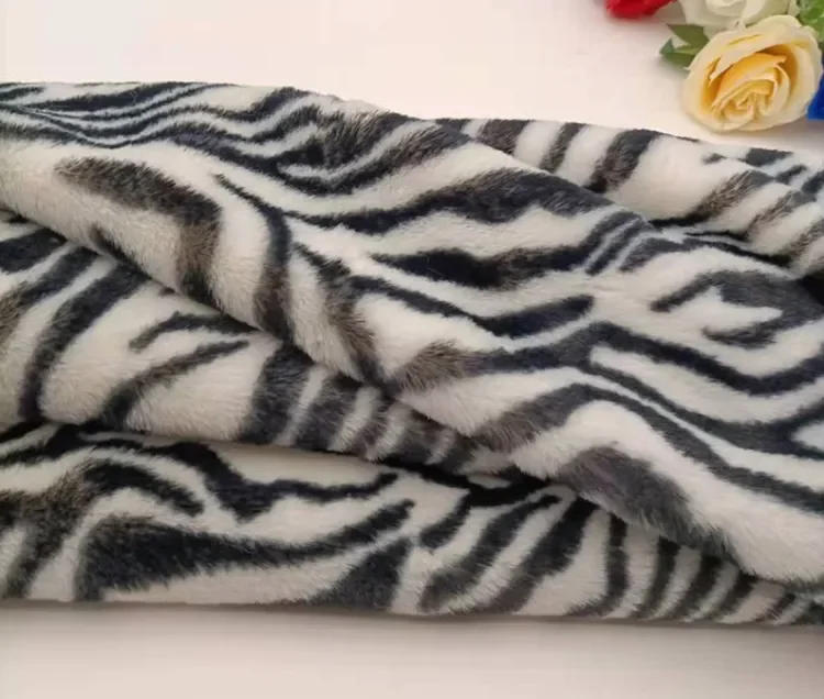Description Picture 5 of itemINS Imitation Otter Rabbit Hair Fabric Leopard Pattern Zebra Pattern Animal Pattern Fur Fabric Scarf Carpet Clothing DIY Fabric