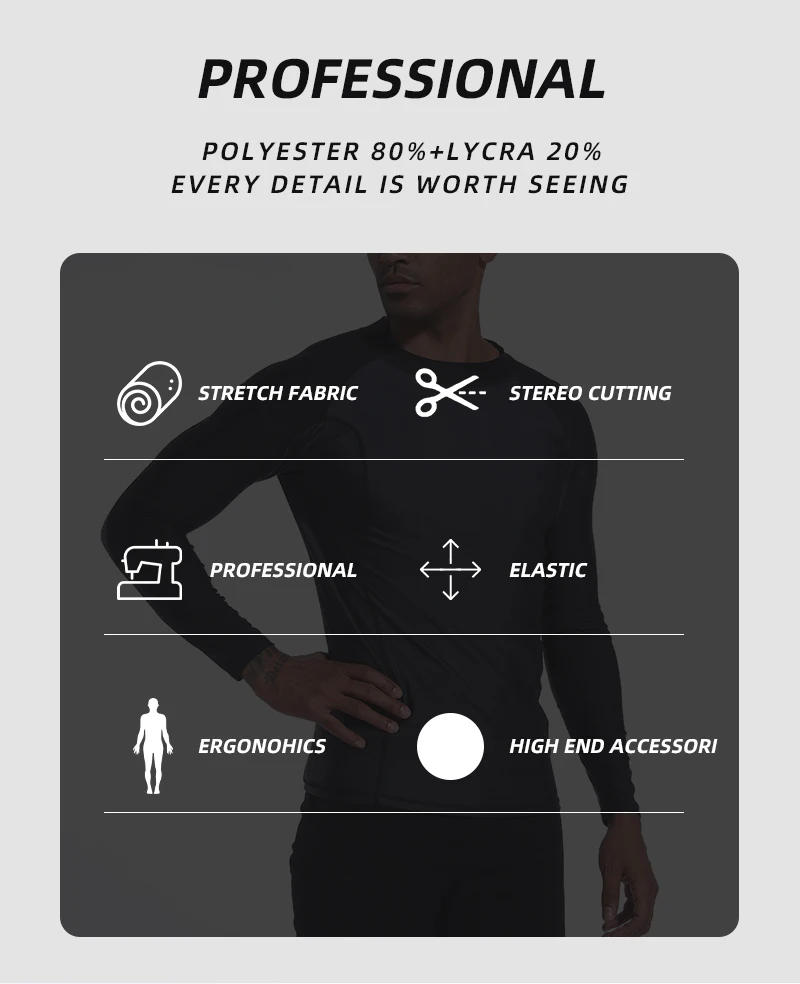 Description Picture 3 of itemHOT Men Swimsuit Swimming T-shirt Beach UV Protection Swimwear Rash Guard Long Sleeve Surfing Diving Swimsuit Surf T-shirt 6XL