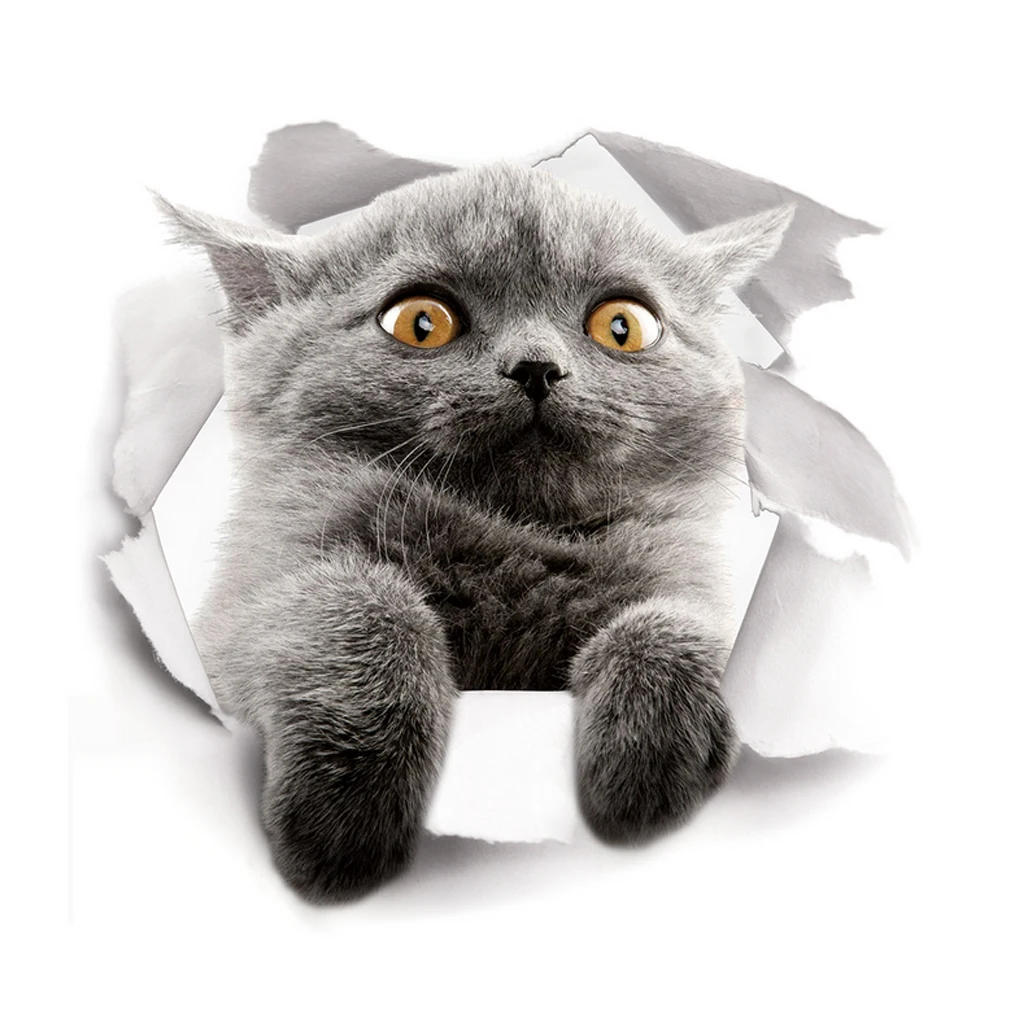Description Picture 4 of itemFunny Cat Dog Toilet Stickers Vivid 3D Cartoon Diy Wc Washroom Home Decoration Cute Kitten Puppy Pet Animals Wall Art Decals
