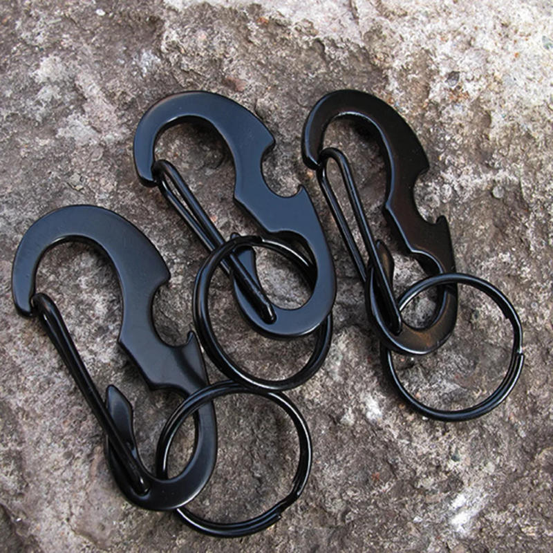 Description Picture 5 of itemClip Quick Release Climbing Accessories D-type Metal Multifunctional Outdoor Carabiner EDC Tool Hook Hanging Keychain