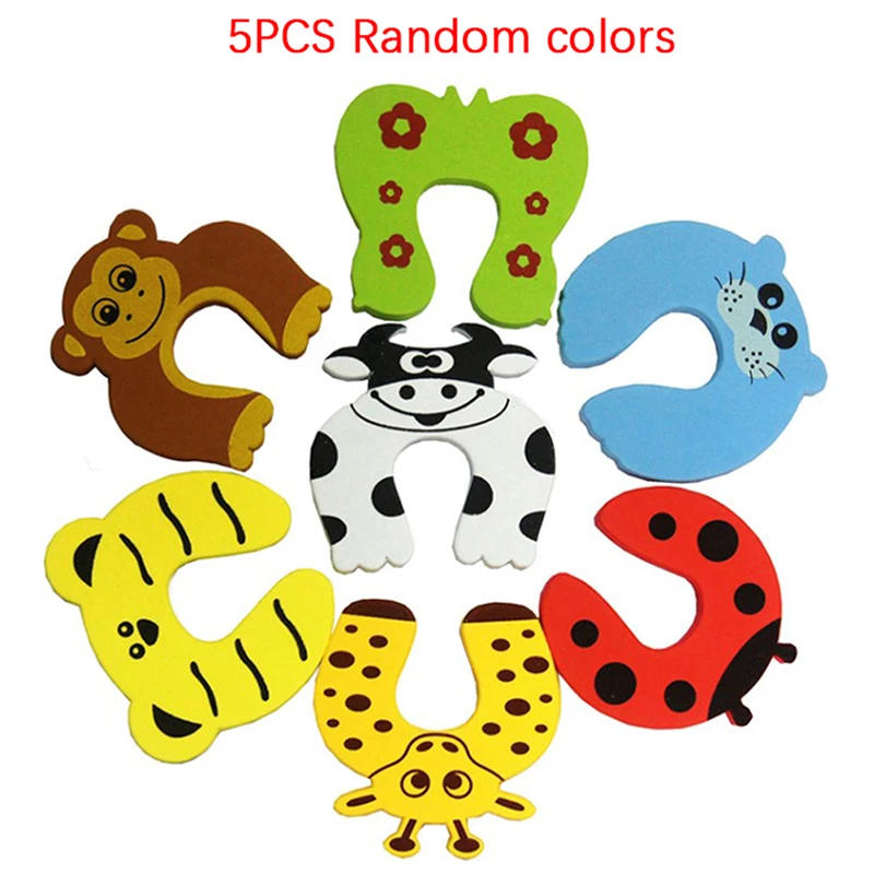 Description Picture 2 of item5 Pcs Safety Finger Safe Soft Foam Door Stopper Locks For Children Protection EVA C Shape Security Cabinet Locks Door Clip