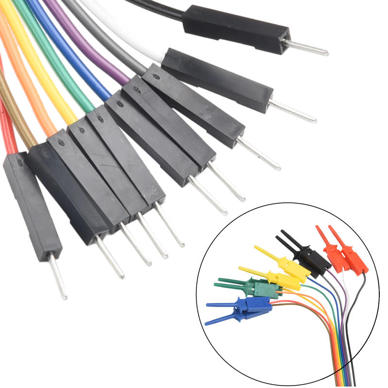Description Picture 2 of item1Pc 20cm length 10Pin Logic Analyzer Cable Test Lead Hook Cable Clamp 5 Color Probe Testing Electrical Equipment High Efficiency