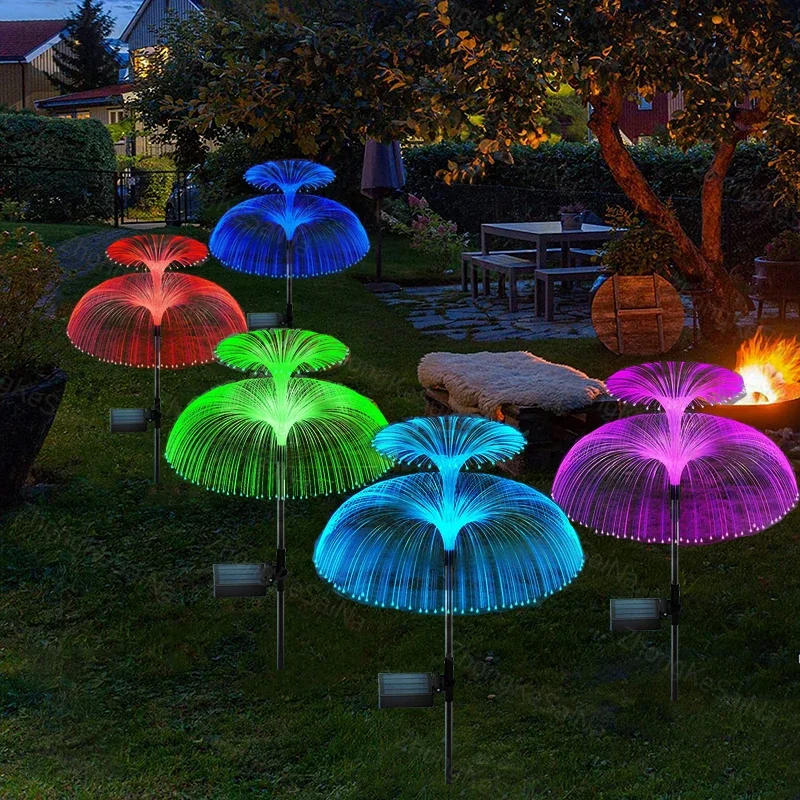 Description Picture 4 of itemSolar Garden Lights 7 Colors LED Solar Jellyfish Fiber Optic Lights Outdoor Waterproof Decor Light For Lawn Pathway Holiday