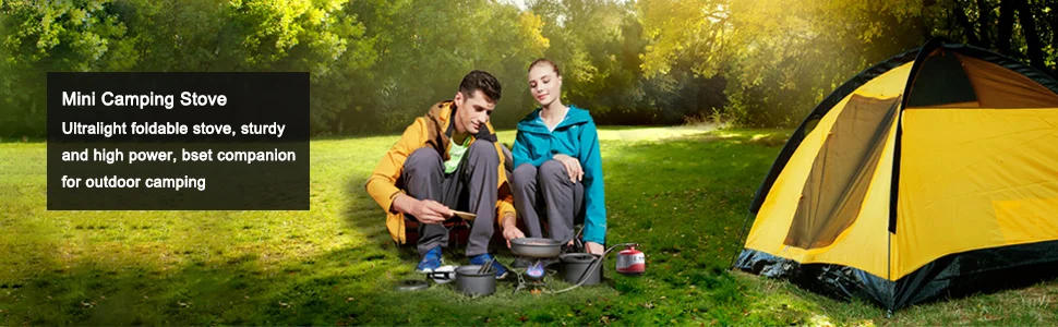 Description Picture 2 of itemUltralight Mini Camping Stove, 2600W Power Titanium Alloy Automatic Foldable Outdoor Cookware Tool for Picnic, Cookout,  Hiking