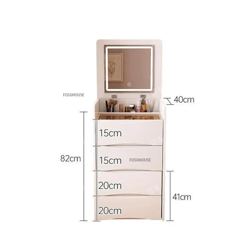 Description Picture 2 of itemNordic Bedroom Set Makeup Dressing Table with Mirror Flip Cover Vanity Table Multi-layer Drawer Storage Cabinet Makeup Dresser Z