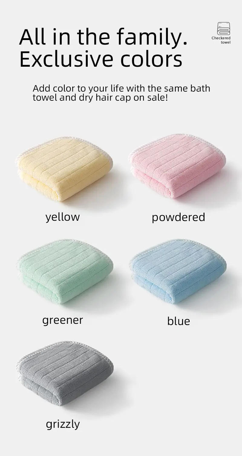 Description Picture 5 of itemSquare Spiral Bath Towel Designer Solid Color Quick Drying Water Absorbing Dry Hair Household And Daily Use Soft Square-Towels