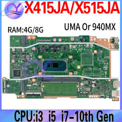 X415JA Mainboard For ASUS X515JA X515JP X515JF X515JAB X515 V5200JA X415JF Laptop Motherboard I3 I5 I7 10th Gen 100% Working
