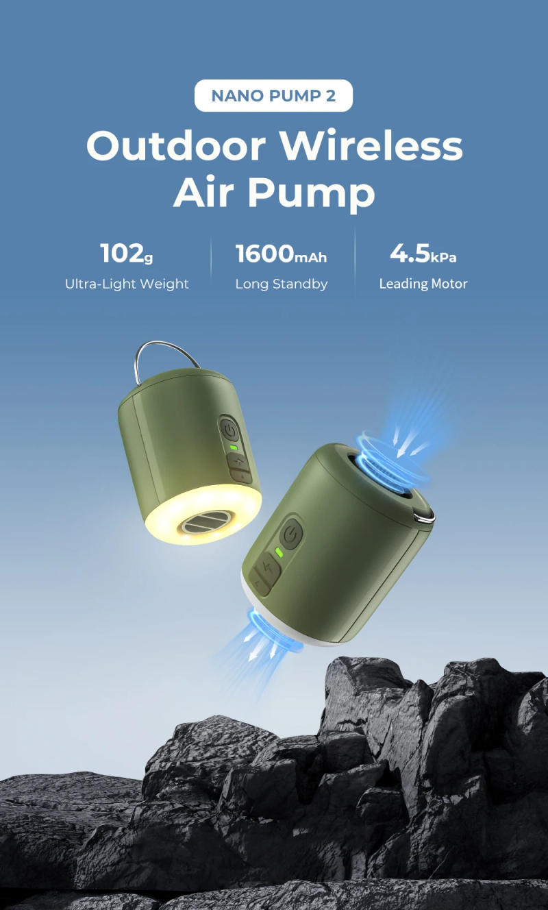 Description Picture 2 of itemHENGDUAN Electric Air Pump Ultralight Portable Nano Pump 2 Rechargeable Battery with Camping Lantern for Air Cushion, Air Pillow
